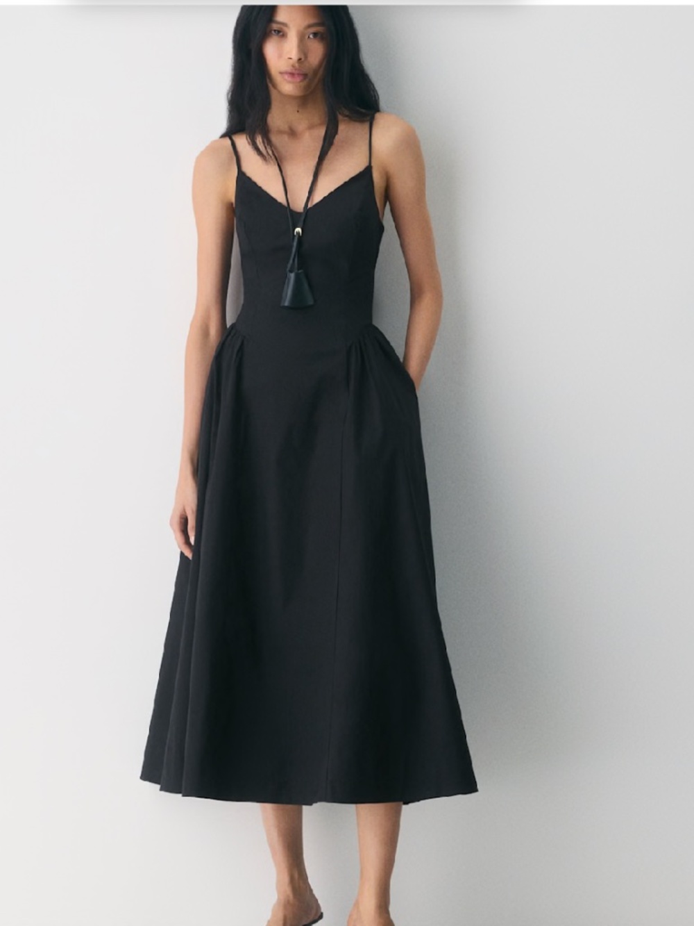 Wilfred Technique Poplin Dress Black 8